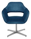Ver imagem 1 de Poltrona Decorativa Zara Base Giratória Alumínio - Linho Azul