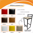 Ver imagem 4 de Kit 4 Banquetas Quadrada Bistro Industrial Alta Casa Bar Cozinha:bege
