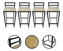 Ver imagem 1 de Kit 4 Banquetas Quadrada Bistro Industrial Alta Casa Bar Cozinha:bege