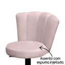 Ver imagem 3 de Cadeira Mocho Pétala Estética com Encosto Girátorio Veludo:veludo Rosê Gold