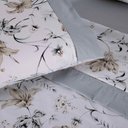 Ver imagem 2 de Jogo Cama Lençol Encanto Queen Estampado Percal 180 Fios C/ Ponto Palito 4 Peças - Floral - Cinza