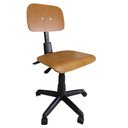 Ver imagem 1 de Cadeira Costureira Back System Giratória De Madeira Com Rodinha Regulagem de Altura
