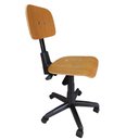 Ver imagem 2 de Cadeira Costureira Back System Giratória De Madeira Com Rodinha Regulagem de Altura