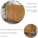 Ver imagem 4 de Balcao Buffet Ares 3 Portas 122 Cm Nature Tebar