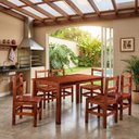 Ver imagem 1 de Conjunto Mesa e 6 Cadeiras de Madeira Maciça Área Gourmet Paris