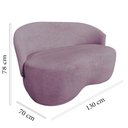 Ver imagem 5 de Kit Namoradeira + 2 Poltronas Decorativa Beatriz Orgânica Veludo Rosê