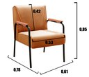Ver imagem 4 de Kit 2 Poltronas Decorativas Jade Braços Fixo para Sala de Estar, Recepção - Veludo Terracota