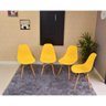 Conjunto de Mesa Dobrável Retrátil 120 x 75 Preta + 4 Cadeiras Eiffel - Amarela - 4