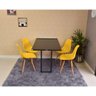 Conjunto de Mesa Dobrável Retrátil 120 x 75 Preta + 4 Cadeiras Eiffel - Amarela - 2