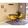 Conjunto de Mesa Dobrável Retrátil 120 x 75 Preta + 4 Cadeiras Eiffel - Amarela - 1