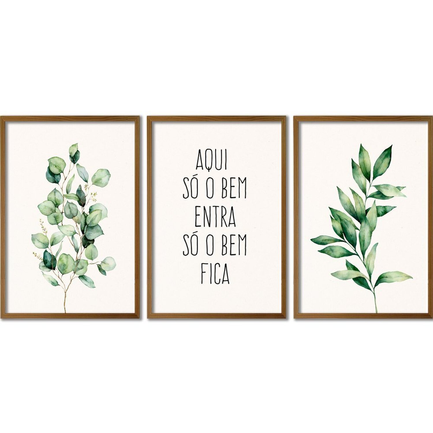Quadro Decorativo 3 Telas Só o Bem Fica Diversos Tamanhos - 2
