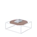 Ver imagem 2 de Mesa de Centro Sala 84x84x35cm Aço Branco e Madeira Industrial Moon Don Castro Decor