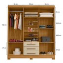 Ver imagem 4 de Guarda Roupa Casal Imperial e Armário Multiuso New Egito Carvalho Americano Off White - Incorplac