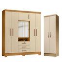 Ver imagem 1 de Guarda Roupa Casal Imperial e Armário Multiuso New Egito Carvalho Americano Off White - Incorplac