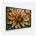 Ver imagem 2 de Quadro Abstrato Grande Mandala Girassol Ancestral Madeira