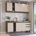 Ver imagem 1 de Cozinha Compacta 6 Peças para Pia Lora 8 Portas 5 Prateleiras MDF Duna-Cristal Casa 812