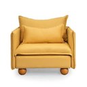 Ver imagem 3 de Poltrona com Pé Bolinha Sôma CabeCasa MadeiraOriginals Amarelo Mostarda
