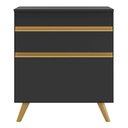 Ver imagem 5 de Balcão Cozinha para Cooktop 70cm 1 Porta 1 Gaveta Veneza Multimóveis V3706 Preto/dourado