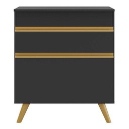 Balcão Cozinha para Cooktop 70cm 1 Porta 1 Gaveta Veneza Multimóveis V3706 Preto/dourado - 5