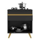 Ver imagem 4 de Balcão Cozinha para Cooktop 70cm 1 Porta 1 Gaveta Veneza Multimóveis V3706 Preto/dourado
