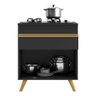 Balcão Cozinha para Cooktop 70cm 1 Porta 1 Gaveta Veneza Multimóveis V3706 Preto/dourado - 4