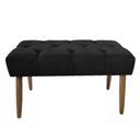 Ver imagem 1 de Banco Estofado Jade 80cm Suede Preto - Majú Decor