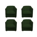 Ver imagem 1 de Kit 4 Poltronas Decorativa Biane Suede Verde Pés Cromado Ms Decor
