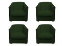 Ver imagem 1 de Kit 4 Poltronas Decorativa Biane Suede Verde Pés Cromado Ms Decor