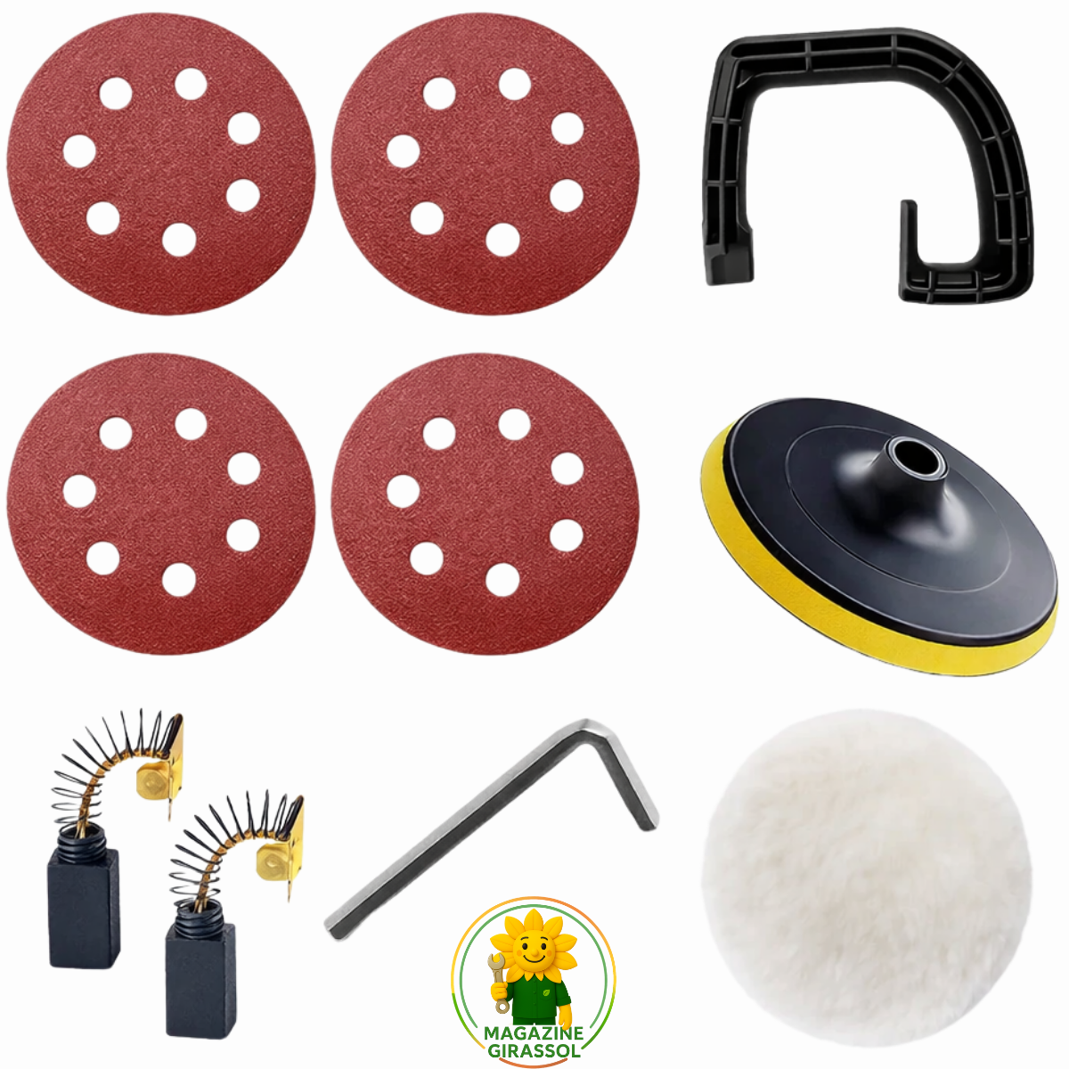 Ver imagem 2 de Politriz Lixadeira Angular 7 Polegadas 1400 Watts 220v Sg-9180 Kaqi + Kit 4 Lixas Disco