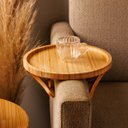 Ver imagem 3 de Bandeja Redonda Dobrável para Braço de Sofá 25cm Bambu Lyor