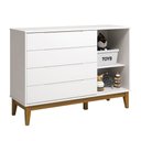 Ver mais imagens de Kit Quarto Infantil com Pés Square Mel - Cômoda Elfe 4 Gavetas e 1 Porta + Guarda-Roupa Elfe + Berço