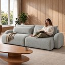 Ver imagem 4 de Sofá Cama Modular Orgânico Retrátil 4 Lugares 270cm com Base em Madeira Maciça Oxford