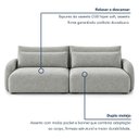 Ver mais imagens de Sofá Cama Modular Orgânico Retrátil 4 Lugares 270cm com Base em Madeira Maciça Oxford