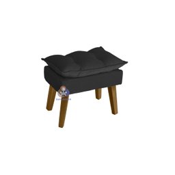 Puff Banqueta Decorativa Opala Suede Preto Su Decor - 1