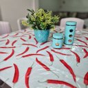 Ver imagem 3 de Toalha Pvc Estampada Transparente 5.0x1.4m Protetora Mesa 12
