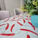 Ver imagem 2 de Toalha Pvc Estampada Transparente 5.0x1.4m Protetora Mesa 12