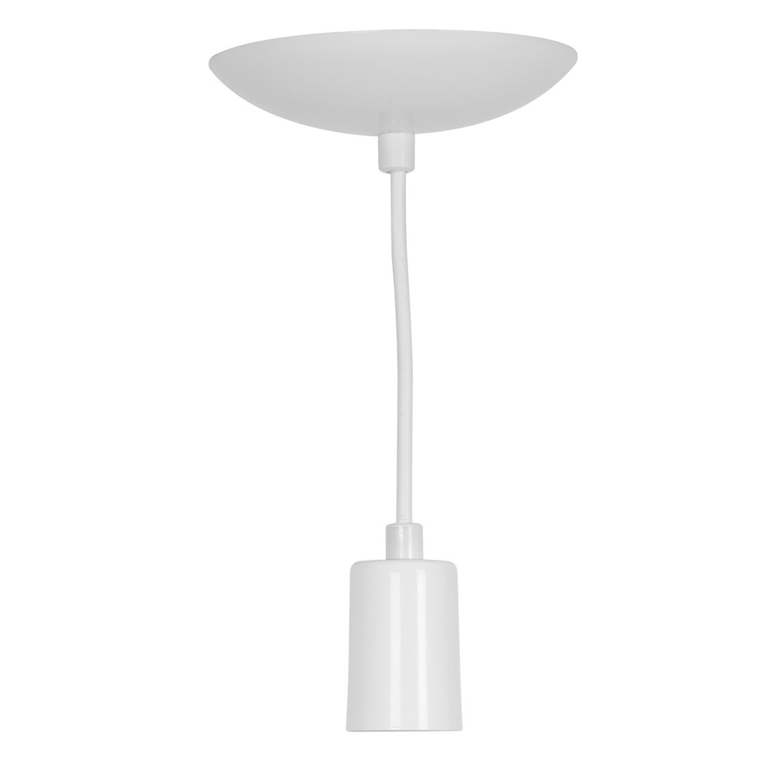Kit 5 Pendente Tubo Cilindro Alumínio Branco Fio 120cm - 3