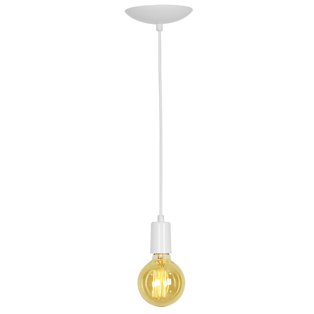 Kit 5 Pendente Tubo Cilindro Alumínio Branco Fio 120cm - 4