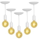 Ver imagem 1 de Kit 5 Pendente Tubo Cilindro Alumínio Branco Fio 120cm