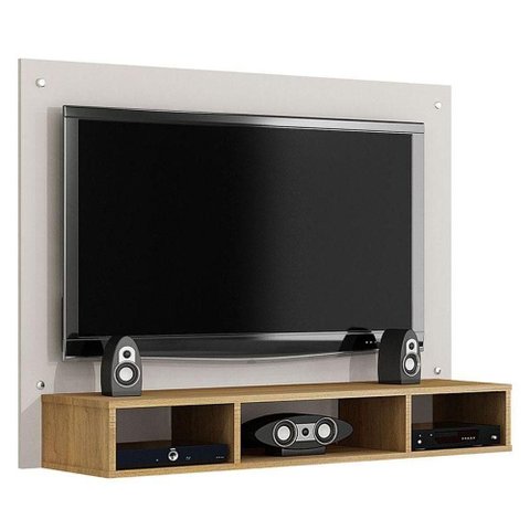 Painel para TV Atena Off White Cinamomo - Valdemóveis