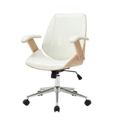Cadeira Escritorio Branca Couro Executiva Paris Homme - 4