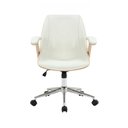 Ver imagem 4 de Cadeira Escritorio Branca Couro Executiva Paris Homme