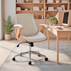 Cadeira Escritorio Branca Couro Executiva Paris Homme