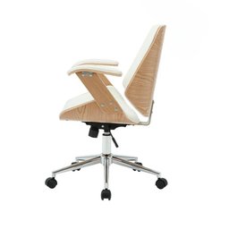 Cadeira Escritorio Branca Couro Executiva Paris Homme - 5