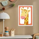 Ver imagem 1 de Quadro Infantil Safari - Girafinha 24x18cm:moldura Branca