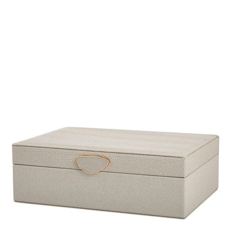 Caixa Decorativa em Mdf com Revestimento em Pu Cinza 28cm 18206 Mart