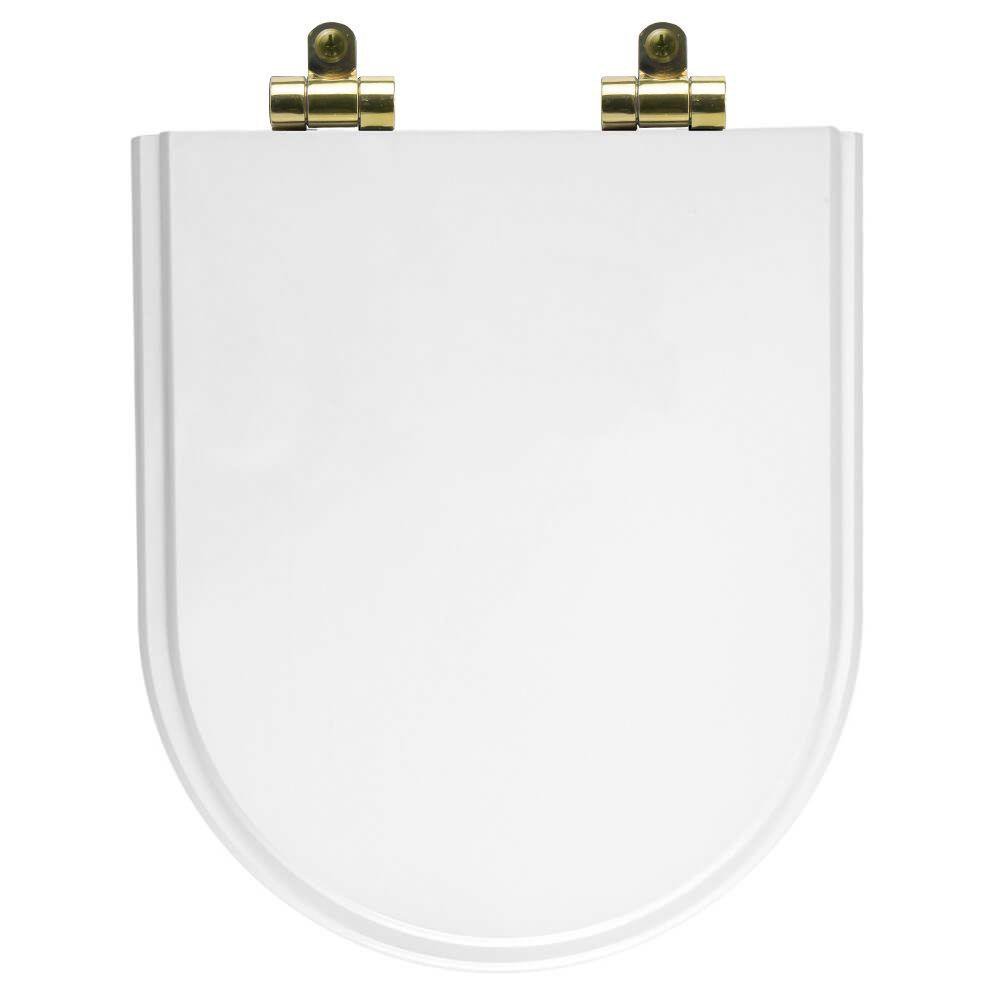 Assento Sanitário Poliéster Soft Close Level Branco para Vaso Deca com Ferragem Dourada - 1