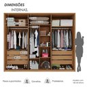Ver imagem 3 de Guarda Roupa Casal Lizz 6 Portas 6 Gavetas MDF Flex Cedro-Off White Casa D Móveis