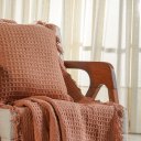 Ver imagem 6 de Kit Manta e 2 Almofada Decorativa para Sofá Waffle 100% Algodão 120x150cm Terracota