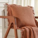 Ver imagem 5 de Kit Manta e 2 Almofada Decorativa para Sofá Waffle 100% Algodão 120x150cm Terracota